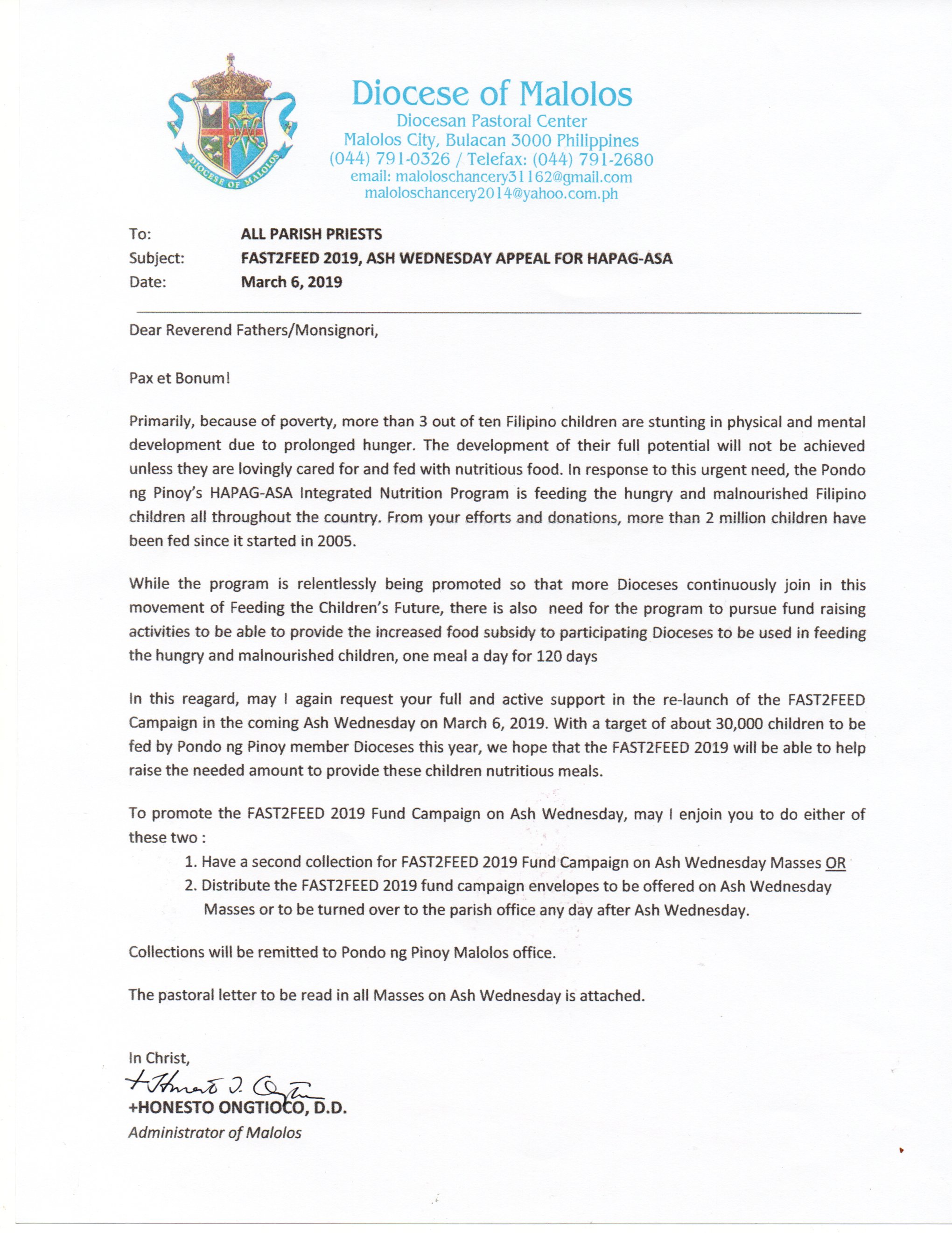 Fast2Feed2019 Malolos Diocese